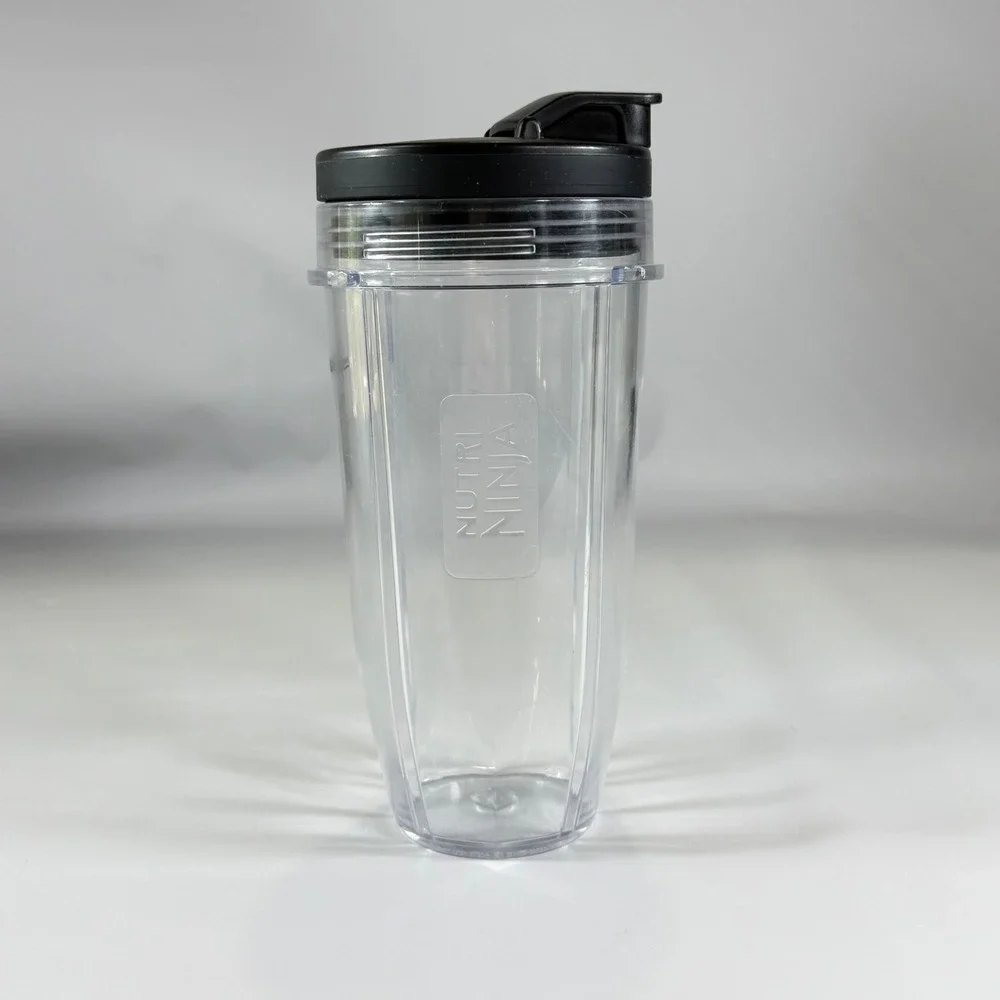 Nutri Ninja Replacement Blender Cup 24oz Clear Black Sip Seal Lid Smoothie Jar